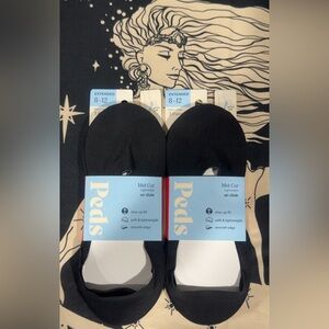 🆕🖤PEDS SET OF 2! Mid Cut No-Show socks